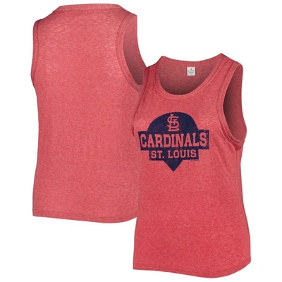 Soft As A Grape Red St. Louis Cardinals Plus Size High Neck Tri-blend Tank Top