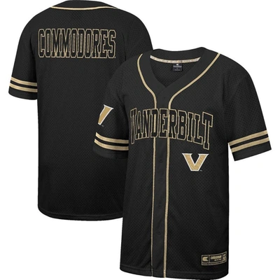 Colosseum Black Vanderbilt Commodores Free Spirited Mesh Button-up Baseball Jersey