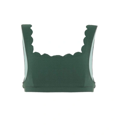 Marysia Palm Springs Scalloped Bikini Top In Emerald