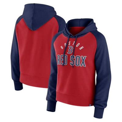 Fanatics Women's  Navy, Red Boston Red Sox Pop Fly Pullover Hoodie In Navy,red