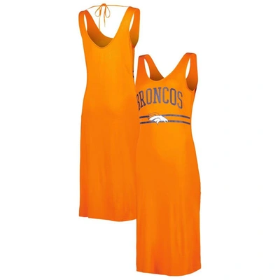 G-iii 4her By Carl Banks Orange Denver Broncos Training V-neck Maxi Dress