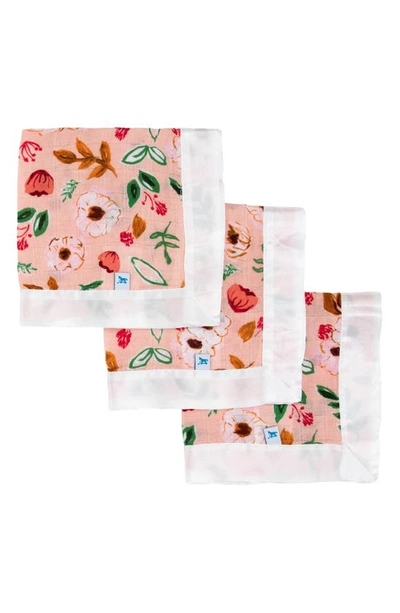 Little Unicorn 3-pack Print Cotton Muslin Blankets In Vintage Floral