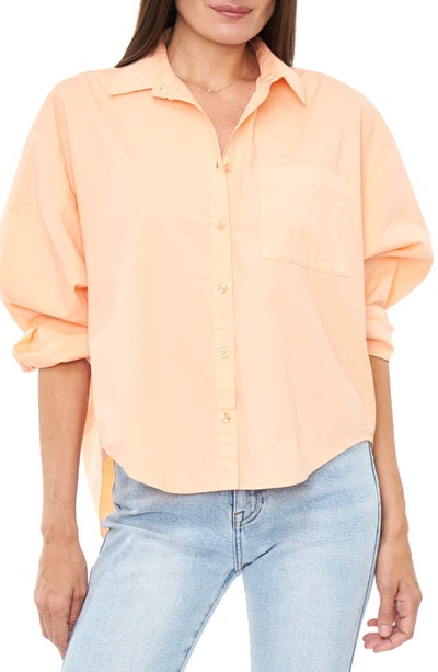 Pistola Sloane Colorblock High-low Stretch Cotton Shirt In Sherbet
