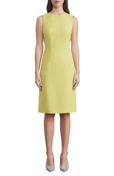 Lafayette 148 Harpson Sleeveless Sheath Dress In Bright Citrine