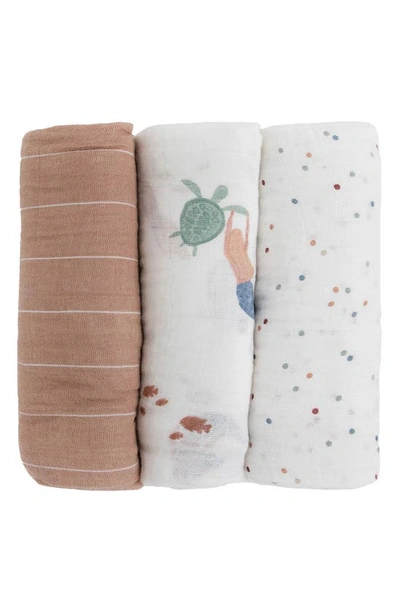 Little Unicorn 3-pack Muslin Swaddle Blanket In Mermaids