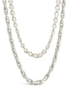 Sterling Forever Amadea Imitation Pearl Multistrand Necklace In Silver