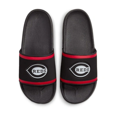 Nike Cincinnati Reds Off-court Wordmark Slide Sandals In Black