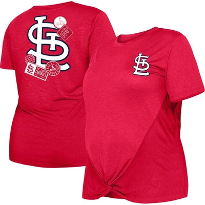 New Era Red St. Louis Cardinals Plus Size Two-hit Front Knot T-shirt