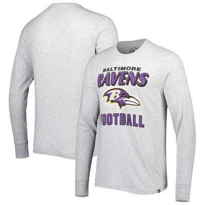 47 ' Heathered Gray Baltimore Ravens Dozer Franklin Long Sleeve T-shirt