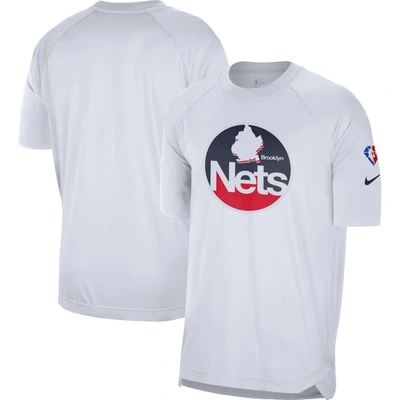 Nike White Brooklyn Nets 2021/22 City Edition Pregame Warmup Shooting T-shirt
