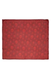 Alexander Mcqueen Skull Silk Scarf In Bordeaux/ Red