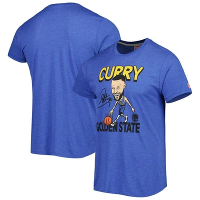 Homage Stephen Curry Royal Golden State Warriors Player Caricature Tri-blend T-shirt