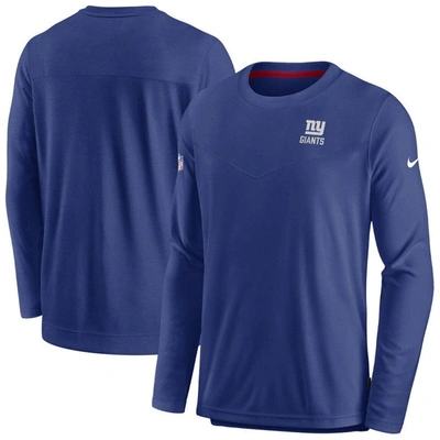 Nike Royal New York Giants Sideline Lockup Performance Long Sleeve T-shirt In Blue