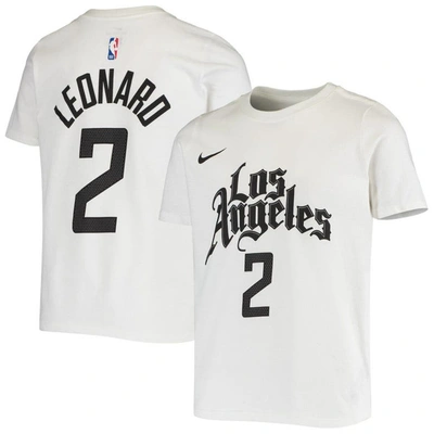 Nike Kids' Big Boys  Kawhi Leonard White La Clippers Name And Number Performance T-shirt