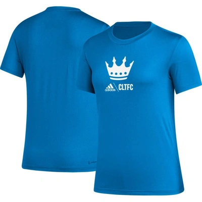 Adidas Originals Adidas Blue Charlotte Fc Aeroready Club Icon T-shirt