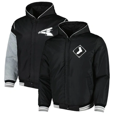 Jh Design Black Chicago White Sox Reversible Fleece Full-snap Hoodie Jacket