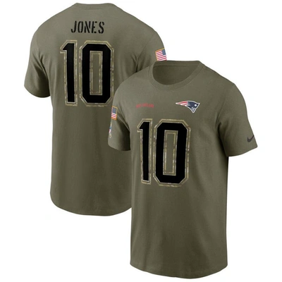 Nike Men's  Mac Jones Olive New England Patriots 2022 Salute To Service Name And Number T-shirt