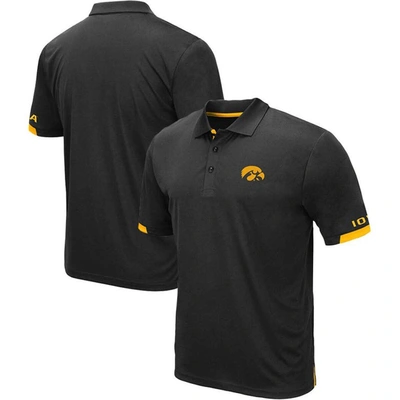 Colosseum Men's  Black Iowa Hawkeyes Big And Tall Santry Polo Shirt