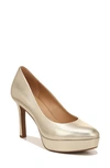 Naturalizer Camilla Patform Pump In Champagne Metallic Leather