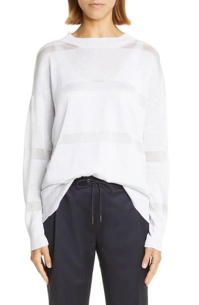 Fabiana Filippi Metallic Stripe Sweater In Bianco