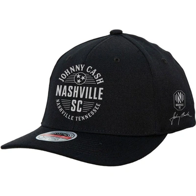 Mitchell & Ness Men's  Black Nashville Sc X Johnny Cash Adjustable Hat