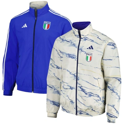 Adidas Originals Adidas White Italy National Team Logo Anthem Reversible Full-zip Jacket