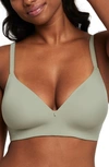 Montelle Intimates Wireless Convertible T-shirt Bra In Sage