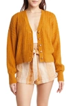 Rip Curl Afterglow V-neck Cardigan In Gold