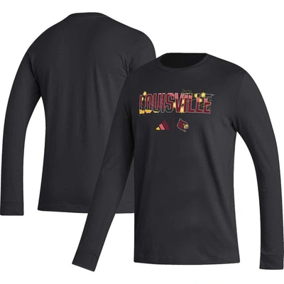 Adidas Originals Adidas Black Louisville Cardinals Honoring Black Excellence Long Sleeve T-shirt
