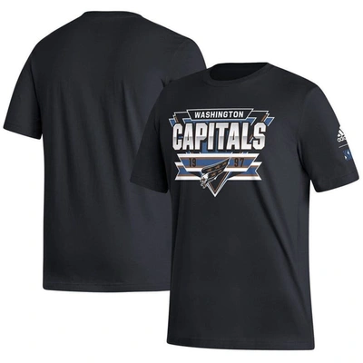 Adidas Originals Adidas Black Washington Capitals Reverse Retro 2.0 Fresh Playmaker T-shirt