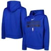 Nike Kids' Youth  Royal Dallas Mavericks Spotlight Practice Performance Pullover Hoodie In Blue