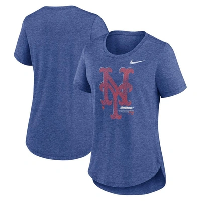 Nike Heather Royal New York Mets Touch Tri-blend T-shirt