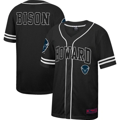 Colosseum Black Howard Bison Free Spirited Mesh Button-up Baseball Jersey