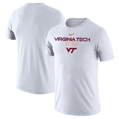 Nike White Virginia Tech Hokies On Court Bench T-shirt