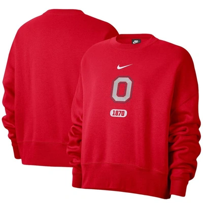 Nike Scarlet Ohio State Buckeyes Vault Every Day Fleece Pullover Sweatshirt In Red