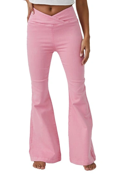 Free People Venice Beach Flare Pants In Peony