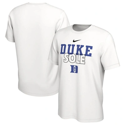 Nike White Duke Blue Devils On Court Bench T-shirt