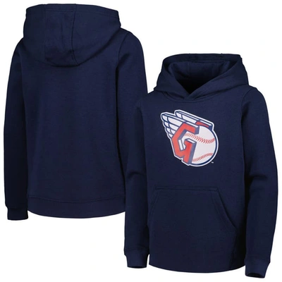 Outerstuff Kids' Youth Navy Cleveland Guardians Team Primary Logo Pullover Hoodie