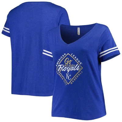 Soft As A Grape Royal Kansas City Royals Plus Size V-neck Jersey T-shirt