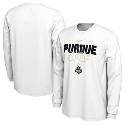 Nike White Purdue Boilermakers On Court Long Sleeve T-shirt