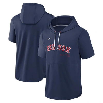 Nike Navy Boston Red Sox Springer Short Sleeve Team Pullover Hoodie