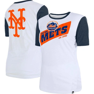 New Era White New York Mets Colorblock T-shirt