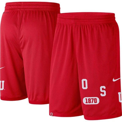Nike Scarlet Ohio State Buckeyes Wordmark Performance Shorts In Red