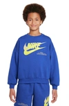 Nike Kids' Sportswear Fleece Graphic Sweatshirt In Game Royal