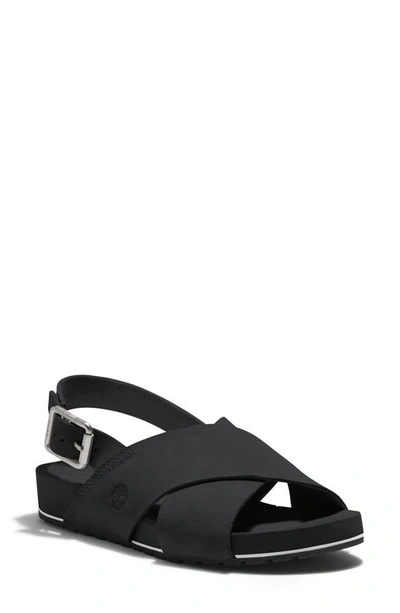 Timberland Malibu Waves Basic Slingback Sandal In Black Suede