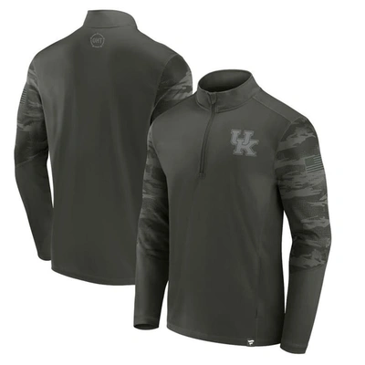 Fanatics Branded Black Kentucky Wildcats Oht Military Appreciation Guardian Quarter-zip Top In Olive