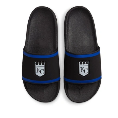 Nike Kansas City Royals Off-court Wordmark Slide Sandals In Black