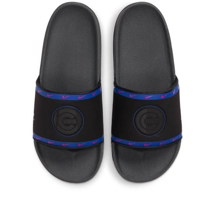 Nike Chicago Cubs Team Off-court Slide Sandals In Black