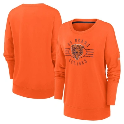 Nike Orange Chicago Bears Rewind Playback Icon Performance Pullover Sweatshirt