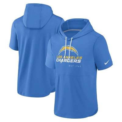 Nike Powder Blue Los Angeles Chargers Short Sleeve Pullover Hoodie
